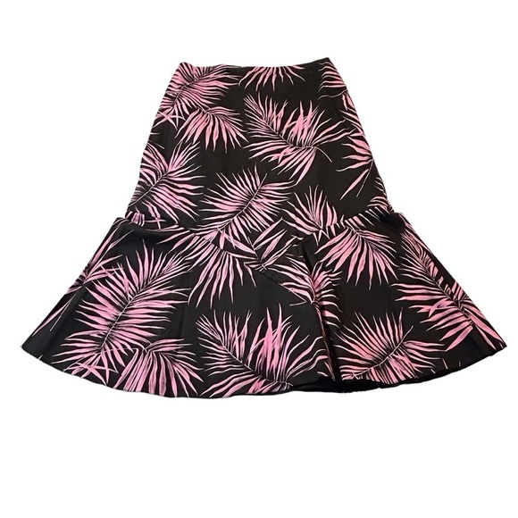 VTG Pepita La Bambola A-Line Hip Hugger Stretch Palm Print Skirt Jr Large NWT - Picture 4 of 12